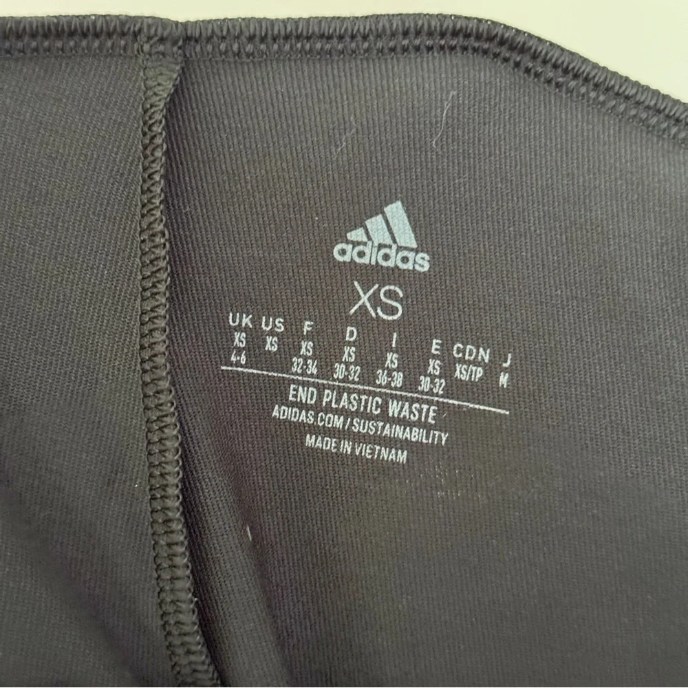 NWT adidas Aeroready Designed To Move‎ 7/8 Leggings Black White Stripes Size XS